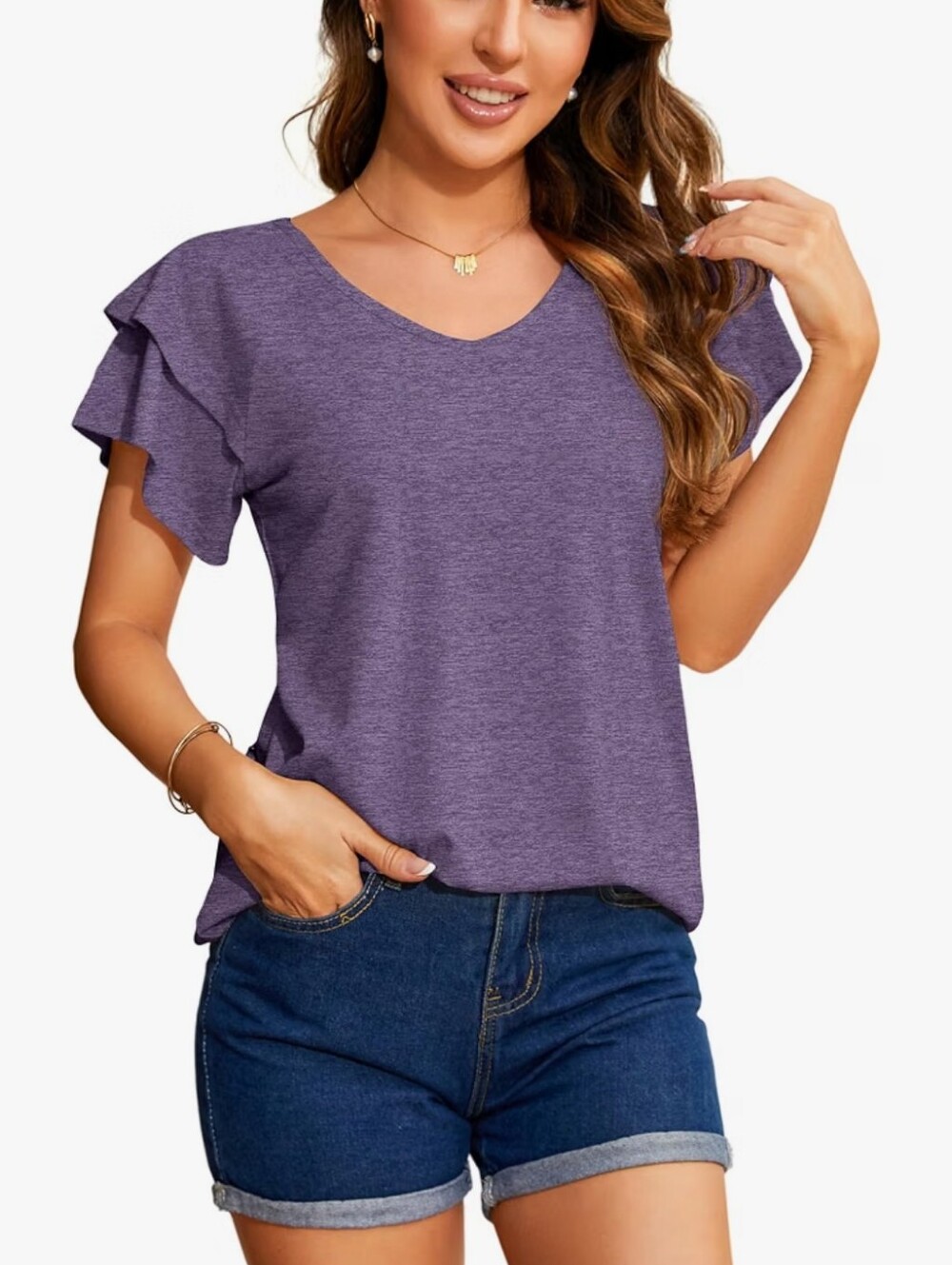 Deep V Neck Cleavage Modal Going Out Top